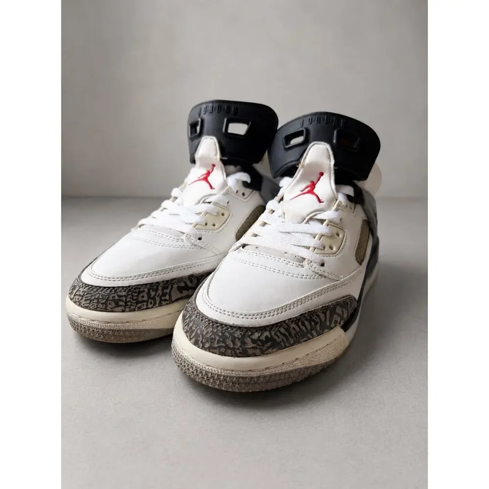 Jordan Spizike White‎ Red Black Grey High Top Basketball Sneaker Leather 7Y